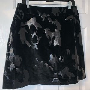 Future Ozbek Vintage 80s Velour Black Embellished Mini Skirt Women’s US size 12